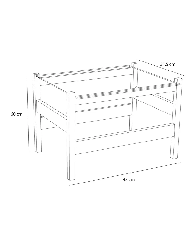 Hübsch Ledge Beistelltisch in Naturfarben, 66 × 52 × H 45 cm, Ansicht 3