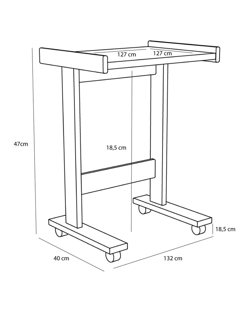 Hübsch Less Beistelltisch in Naturfarben, 48 × 35 × H 65 cm, Ansicht 3