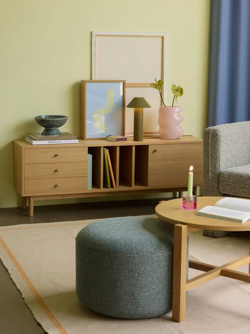 Hübsch Four Couchtisch in Naturfarben, Ø 68 × H 42 cm und Ø 48 × H 55 cm, Ansicht 14