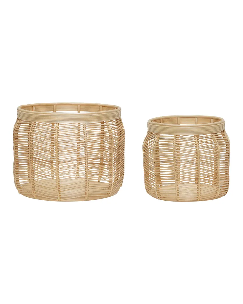 Luna Korbset aus Rattan in Naturfarben (2er-Set)