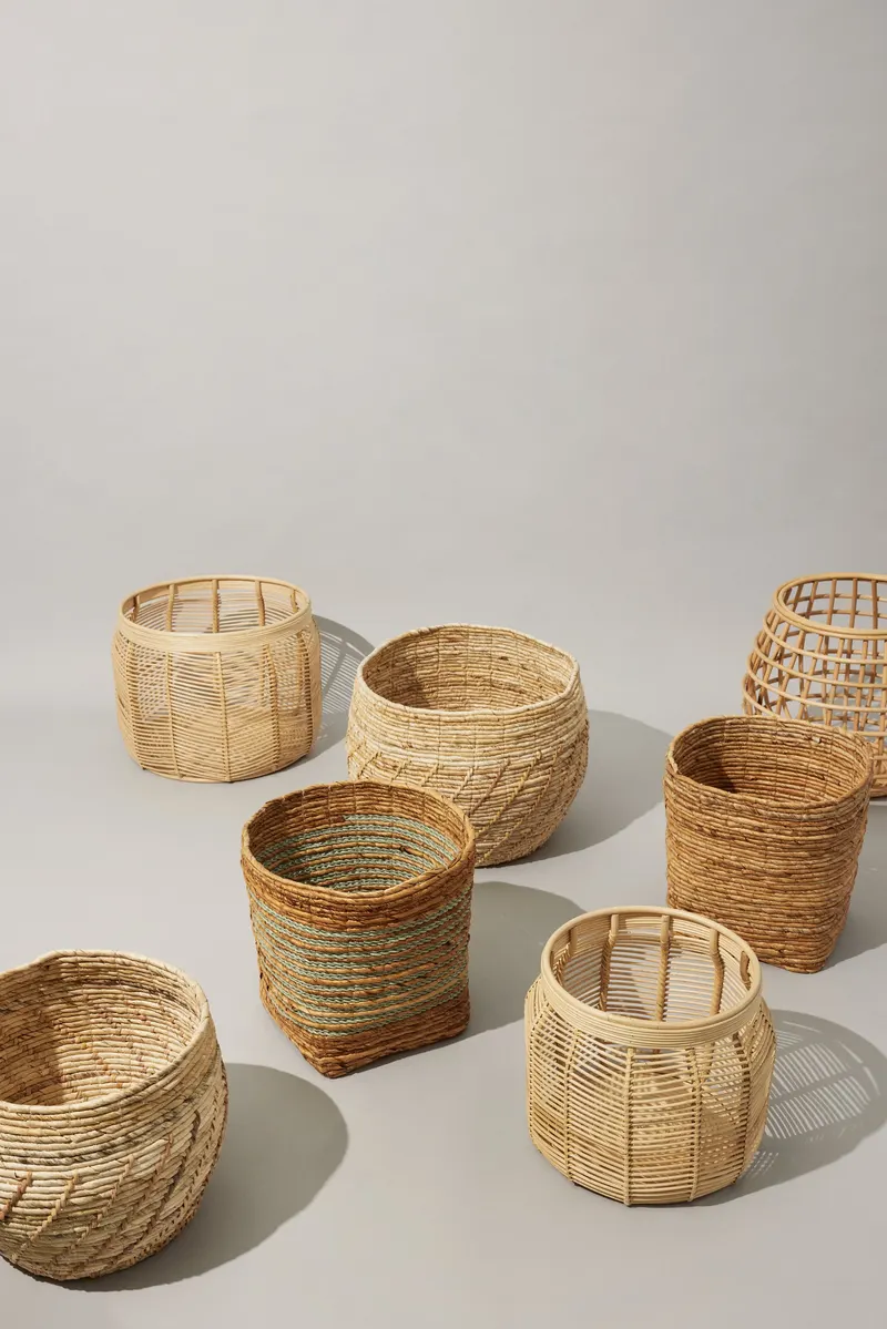 Hübsch Energy Korbset in Naturfarben, Ø 45 × H 40 und Ø 60 × H 45 cm, Ansicht 5