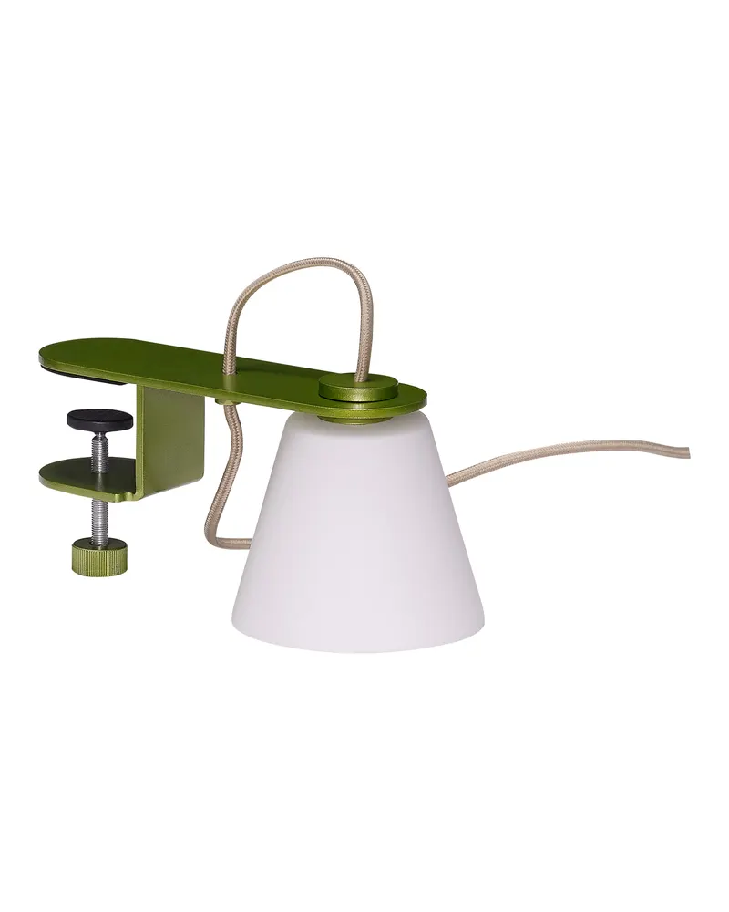 Lure Wandleuchte aus Glas und Eisen, Grün