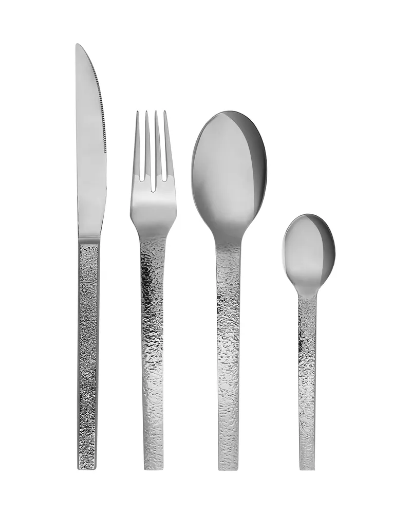 Mano Textured Besteck aus rostfreiem Stahl in Grau (16er-Set)