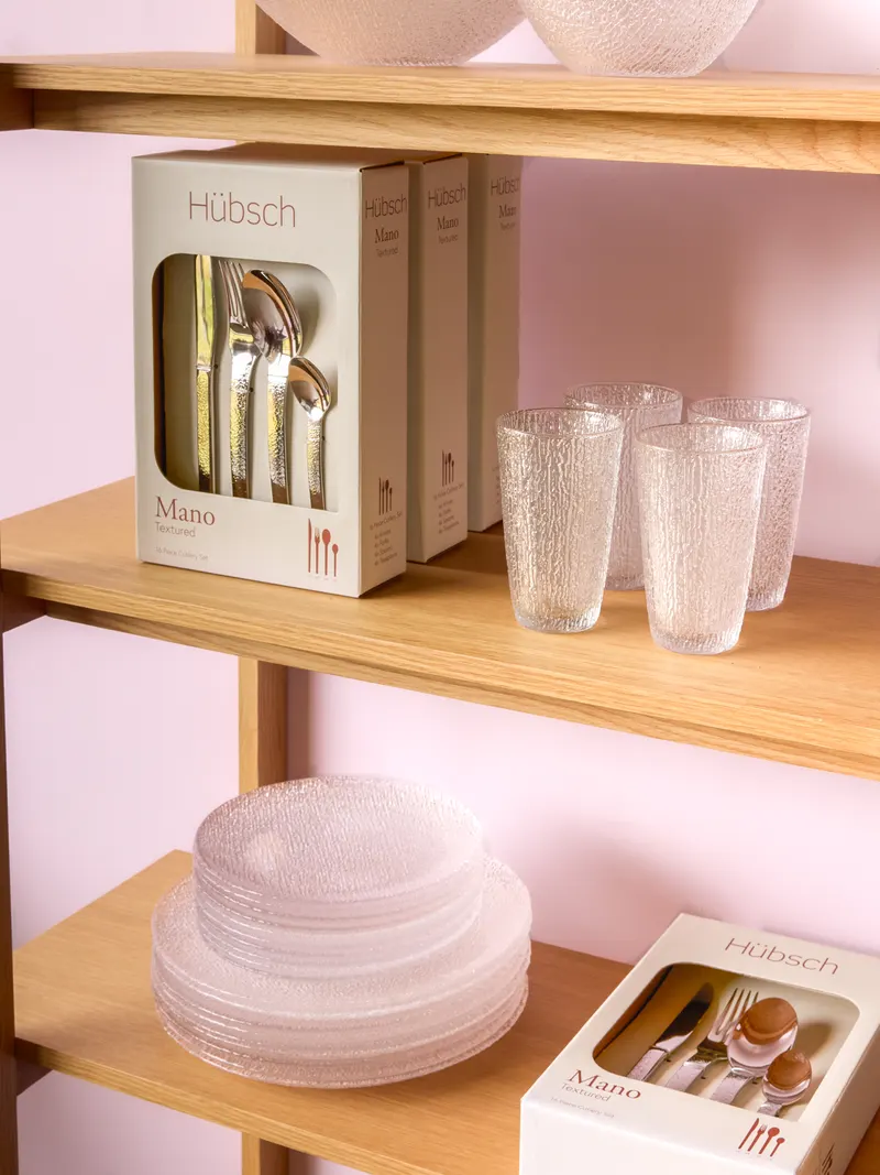 Hübsch Mano Textured Besteck in Grau, 24 und 21 und 20 und 15 cm, Ansicht 11