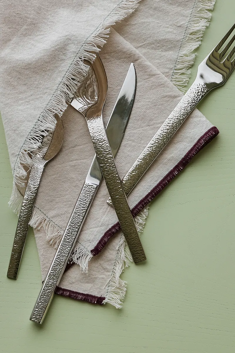 Hübsch Mano Textured Besteck in Grau, 24 und 21 und 20 und 15 cm, Ansicht 5