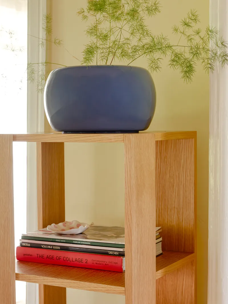 Hübsch Maru Pflanzgefäßset in Blau und Braun, Ø 31 × H 18 cm und Ø 27 × H 16 cm, Ansicht 8