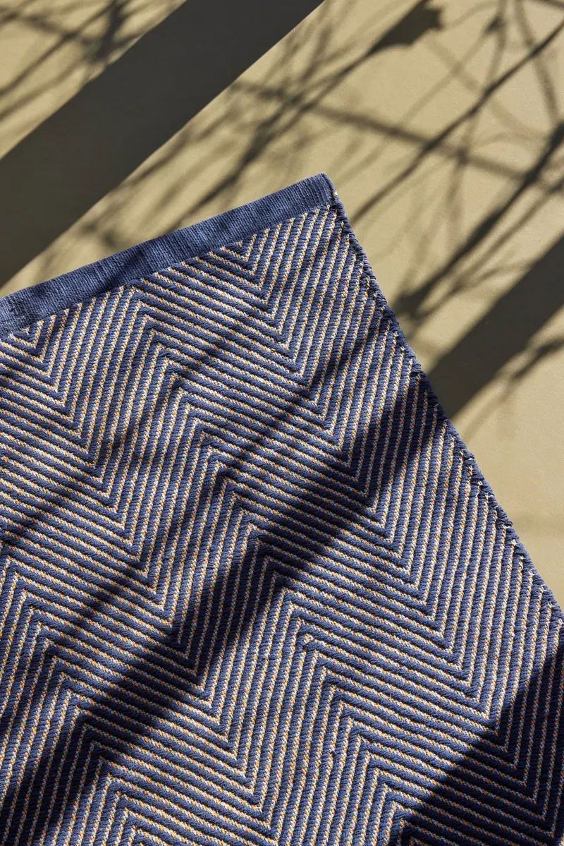 Hübsch Mellow Teppichläufer in Blau, Orange, Hellgrün und Hellblau, Länge 200 cm / Breite 80 cm / Höhe 1 cm, Ansicht 3