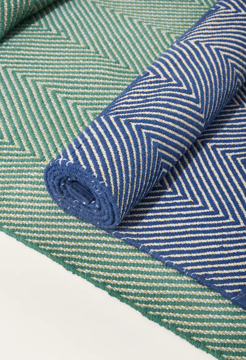 Hübsch Mellow Teppichläufer in Blau, Orange, Hellgrün und Hellblau, Länge 200 cm / Breite 80 cm / Höhe 1 cm, Ansicht 5