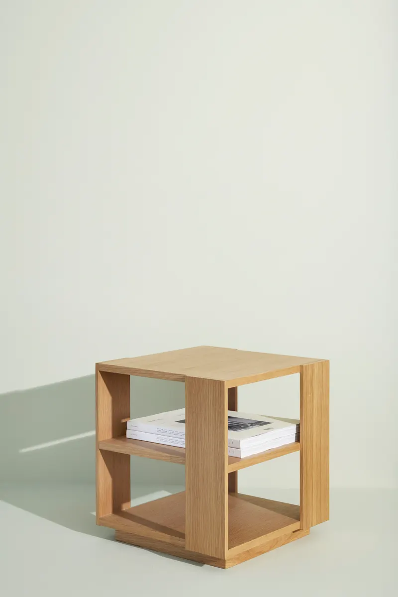 Hübsch Merge Beistelltisch in Naturfarben, 37 × 37 × H 38 cm, Ansicht 4