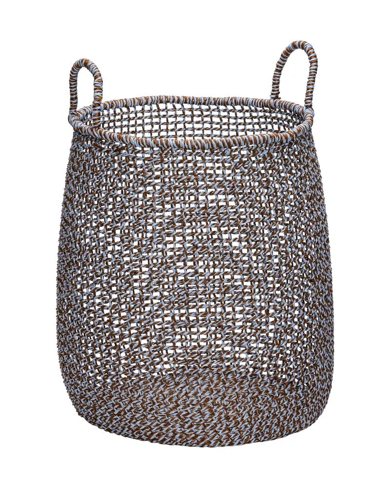 Hübsch Mist Korbset in Blau und Braun, Ø 35 × H 44 und Ø 43 × H 50 cm, Ansicht 3