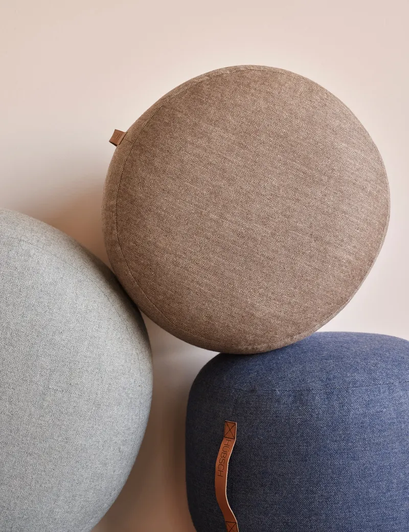 Hübsch Mochi Pouf in Braun, Ø 50 × H 35 cm, Ansicht 2