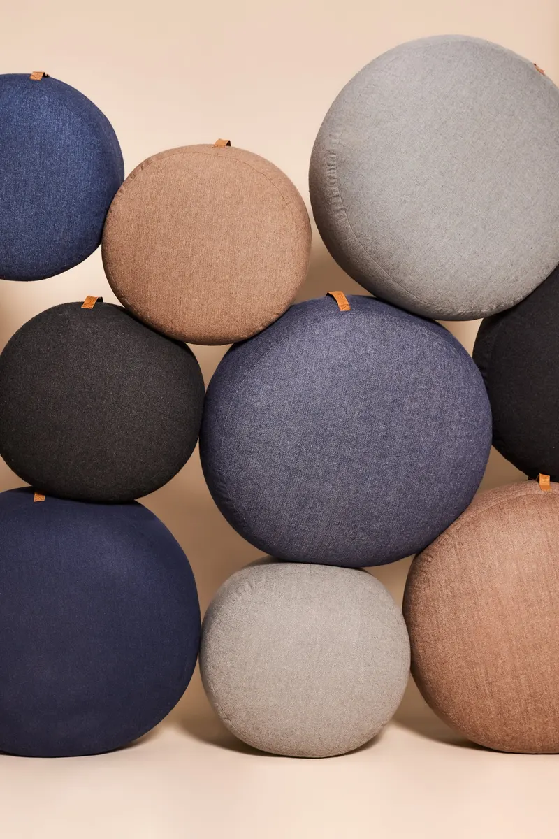 Hübsch Mochi Pouf in Braun, Ø 50 × H 35 cm, Ansicht 3