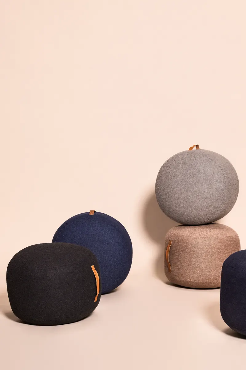 Hübsch Mochi Pouf in Braun, Ø 50 × H 35 cm, Ansicht 4