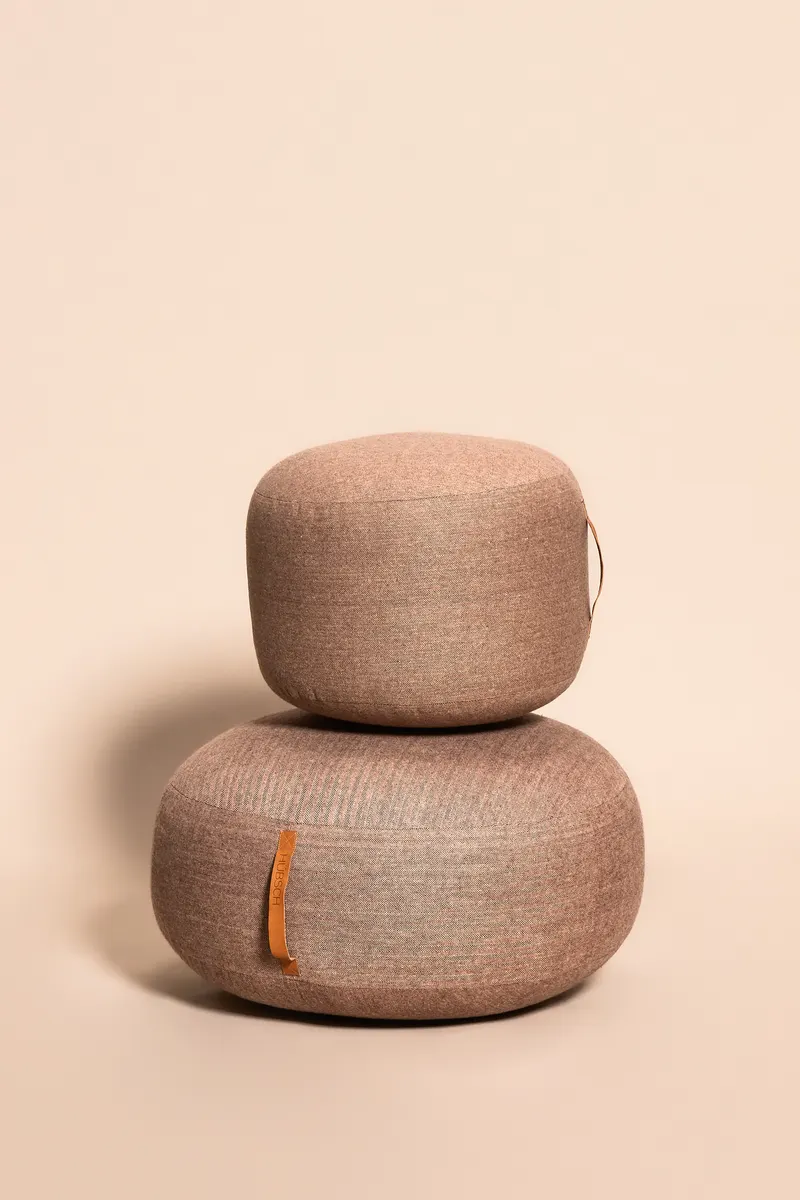 Hübsch Mochi Pouf in Braun, Ø 50 × H 35 cm, Ansicht 5
