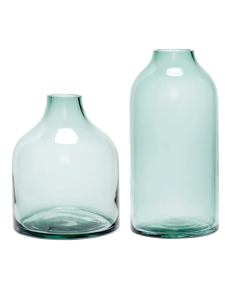 Modest Vasenset aus Glas in Grün (2er-Set)