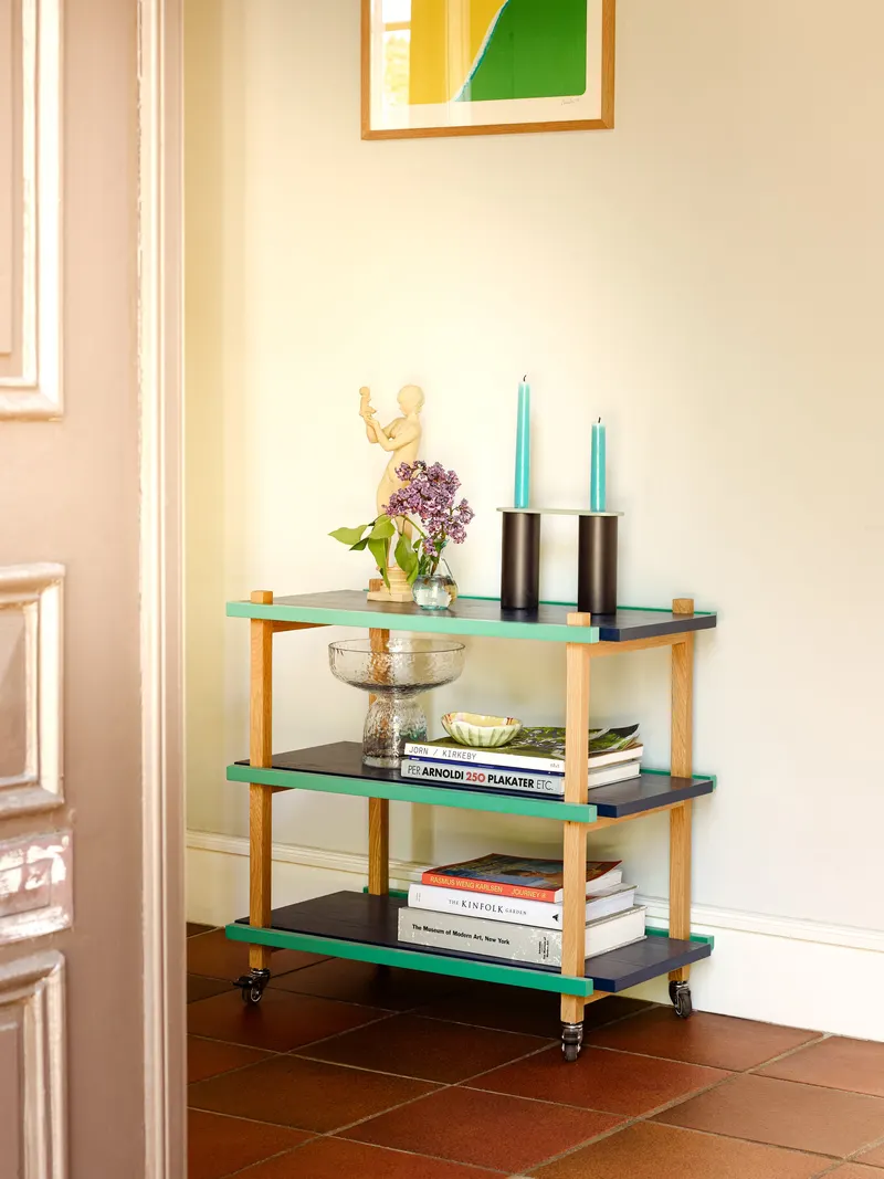 Hübsch Modu Kerzenhalter in Blau, Braun, Grün und Lila, 22 × 6 × H 16 cm und 22 × 6 × H 6 cm, Ansicht 10