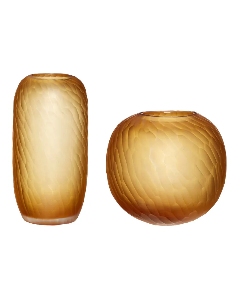 Molecule Vasenset aus Glas in Bernstein (2er-Set)