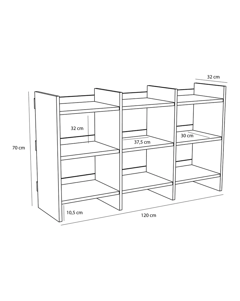 Hübsch Momentum Sideboard in Naturfarben, 120 × 31 × H 70 cm, Ansicht 3