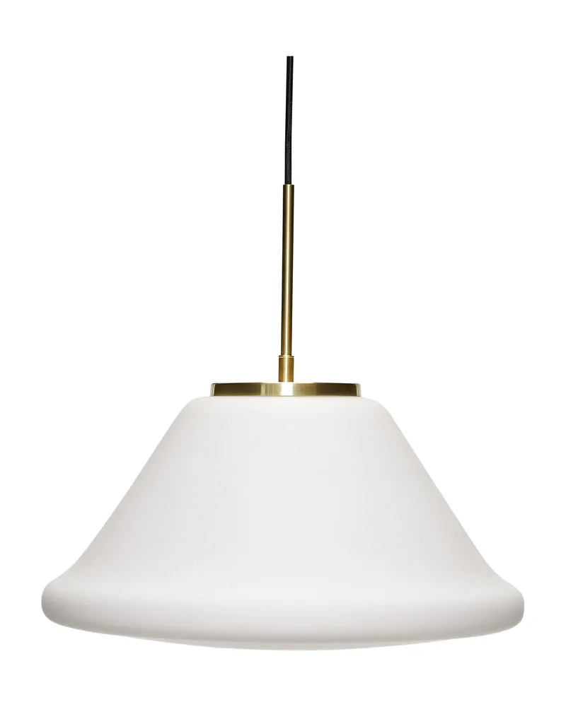 Muse Triangular Pendelleuchte aus Glas und Eisen in Weiß