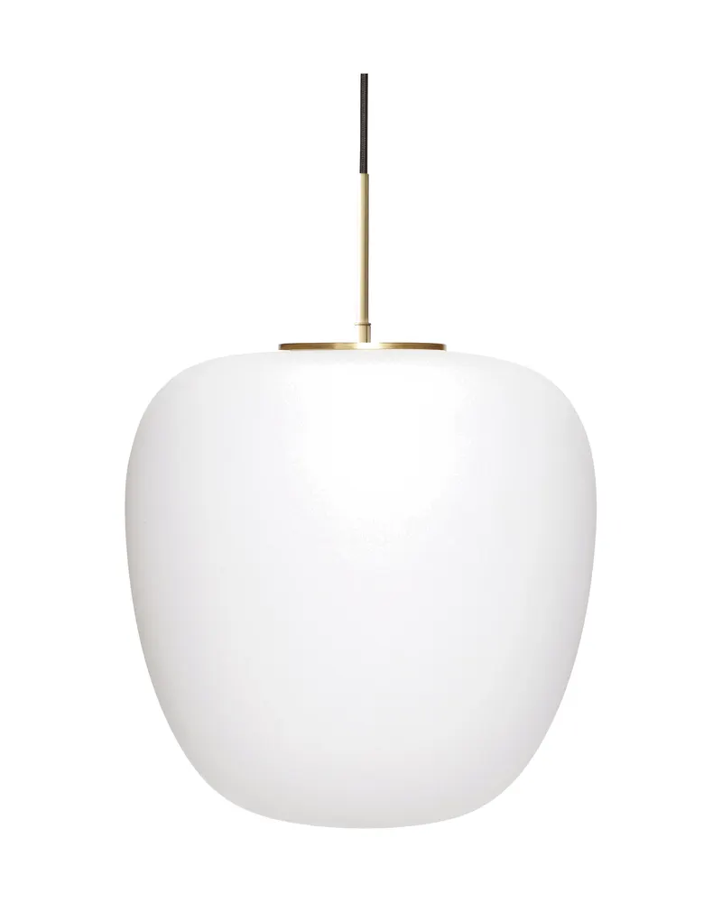 Hübsch Muse Pendelleuchte in Messingfarben und Weiß, Ø 40 × H 40 cm, Ansicht 1