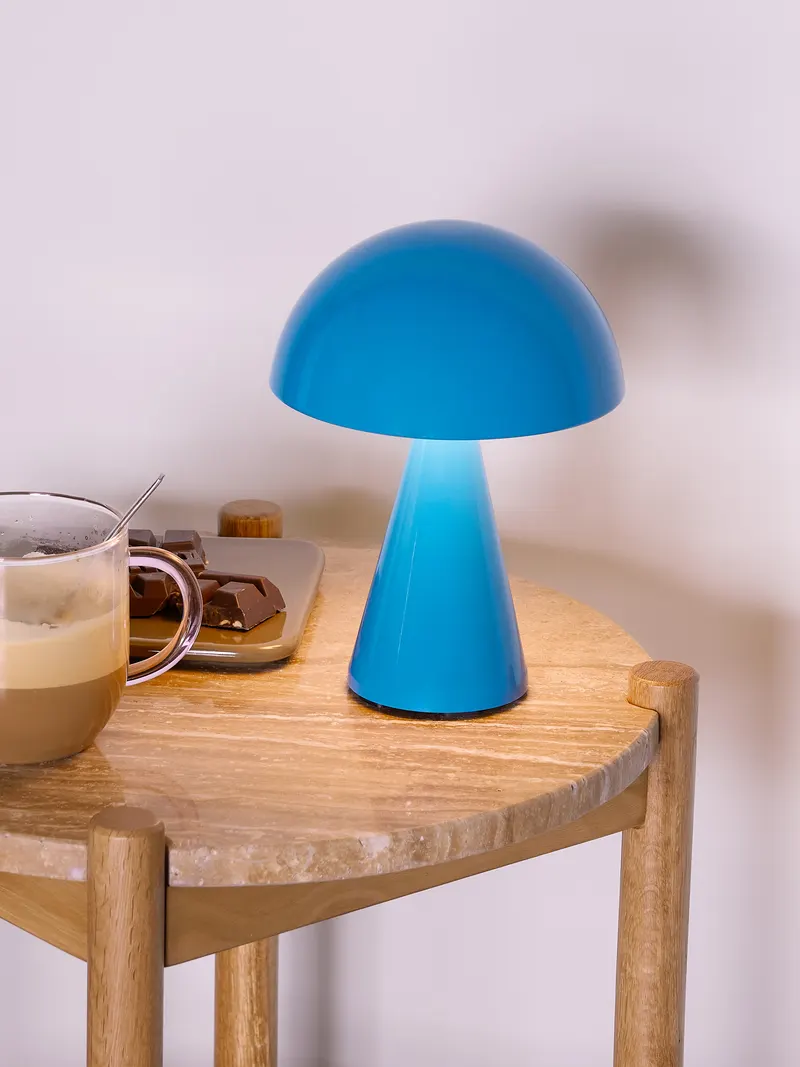 Hübsch Mush Akku-Tischleuchte in Blau, Ø 15 × H 20 cm, Ansicht 6