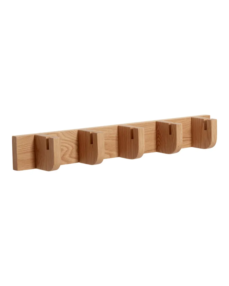 Nomad Garderobe mit fünf Haken und Eichenfurnier in Naturfarben, FSC®-zertifiziert, Naturfarben