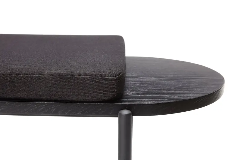 Hübsch Norm Sitzbank in Schwarz, 180 × 45 × H 49 cm, Ansicht 3