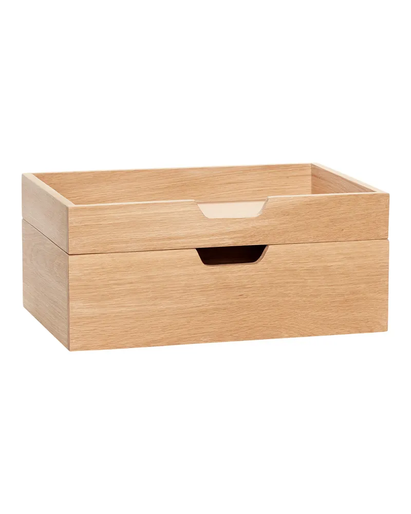 Note Aufbewahrung mit Eichenfurnier in Naturfarben (2er-Set), FSC®-zertifiziert