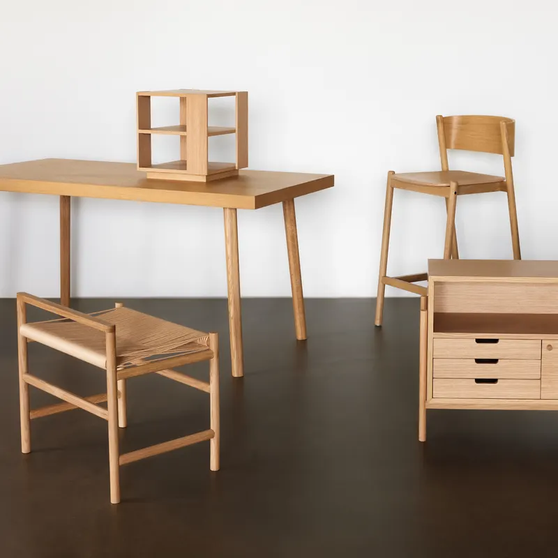 Hübsch Oblique Barhocker in Naturfarben, 50 × 55 × H 103 cm, Ansicht 10