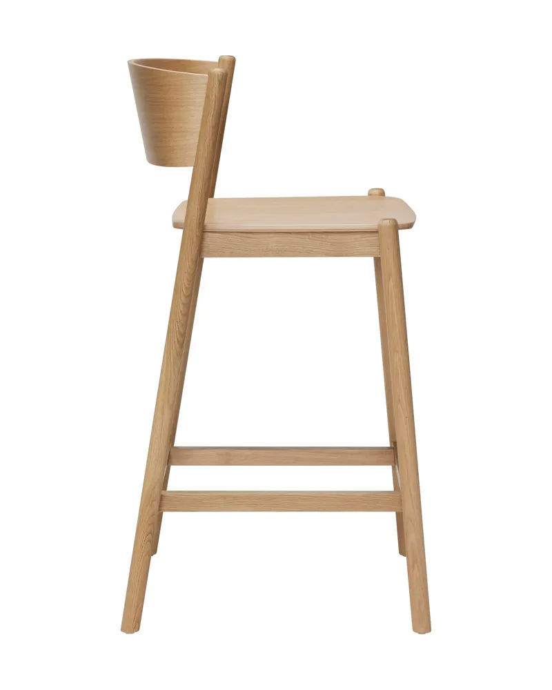 Hübsch Oblique Barhocker in Naturfarben, 50 × 55 × H 103 cm, Ansicht 3