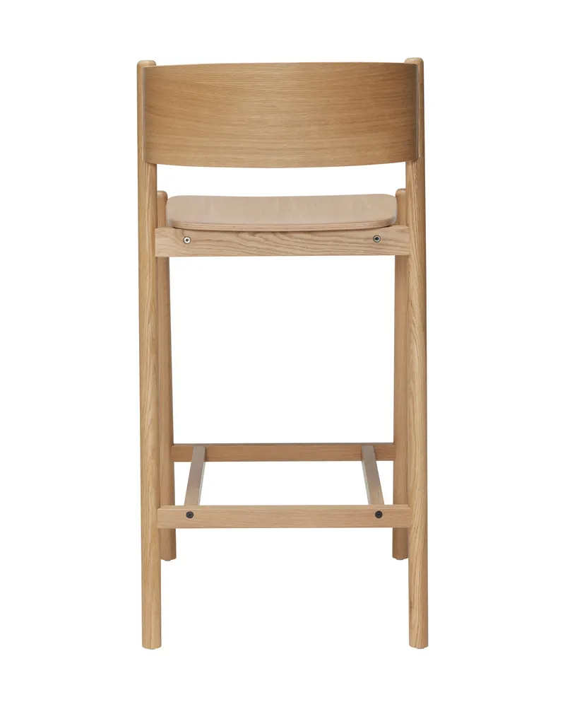 Hübsch Oblique Barhocker in Naturfarben, 50 × 55 × H 103 cm, Ansicht 4
