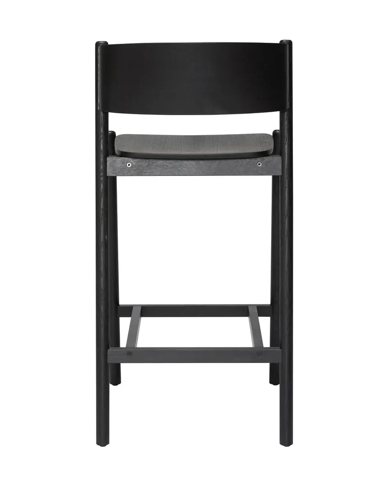 Hübsch Oblique Barhocker in Schwarz, 50 × 55 × H 103 cm, Ansicht 3