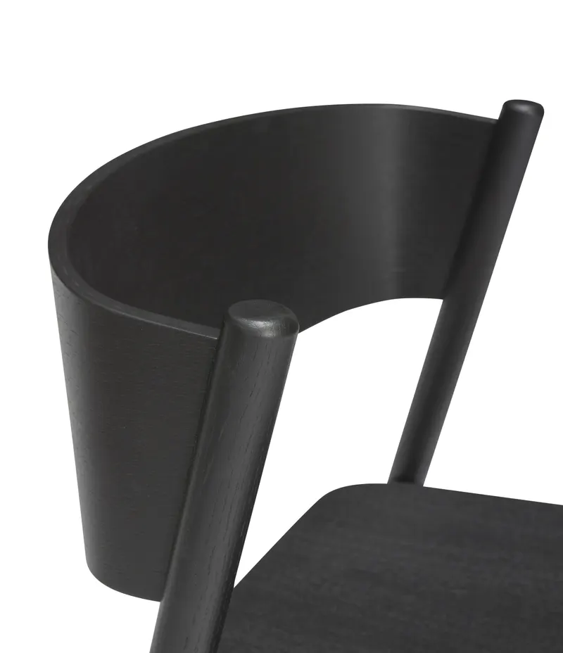 Hübsch Oblique Barhocker in Schwarz, 50 × 55 × H 103 cm, Ansicht 4