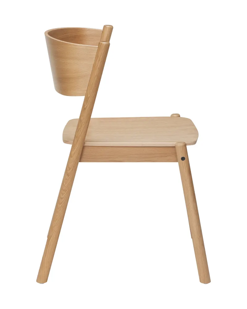 Hübsch Oblique Esszimmerstuhl in Natur, Länge 55 cm / Breite 51 cm / Höhe 80 cm, Ansicht 4