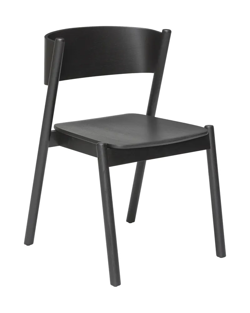 Hübsch Oblique Esszimmerstuhl in Schwarz, 55 × 51 × H 80 cm, Ansicht 8