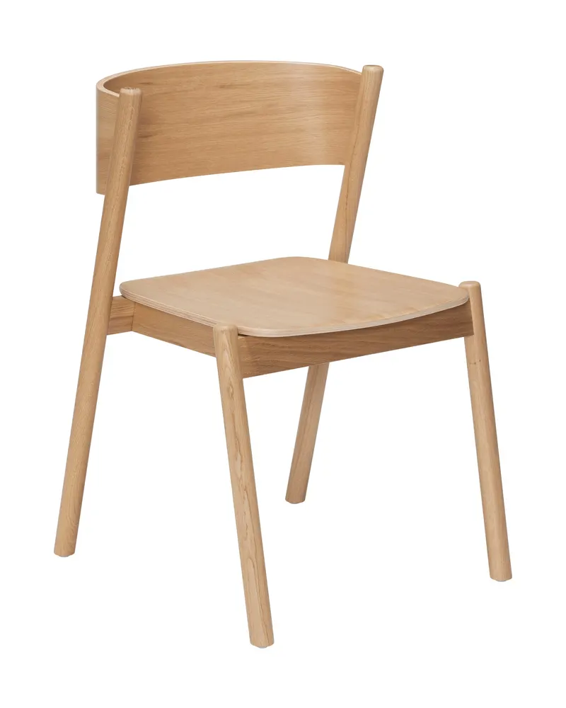 Hübsch Oblique Esszimmerstuhl in Natur, Länge 55 cm / Breite 51 cm / Höhe 80 cm, Ansicht 10