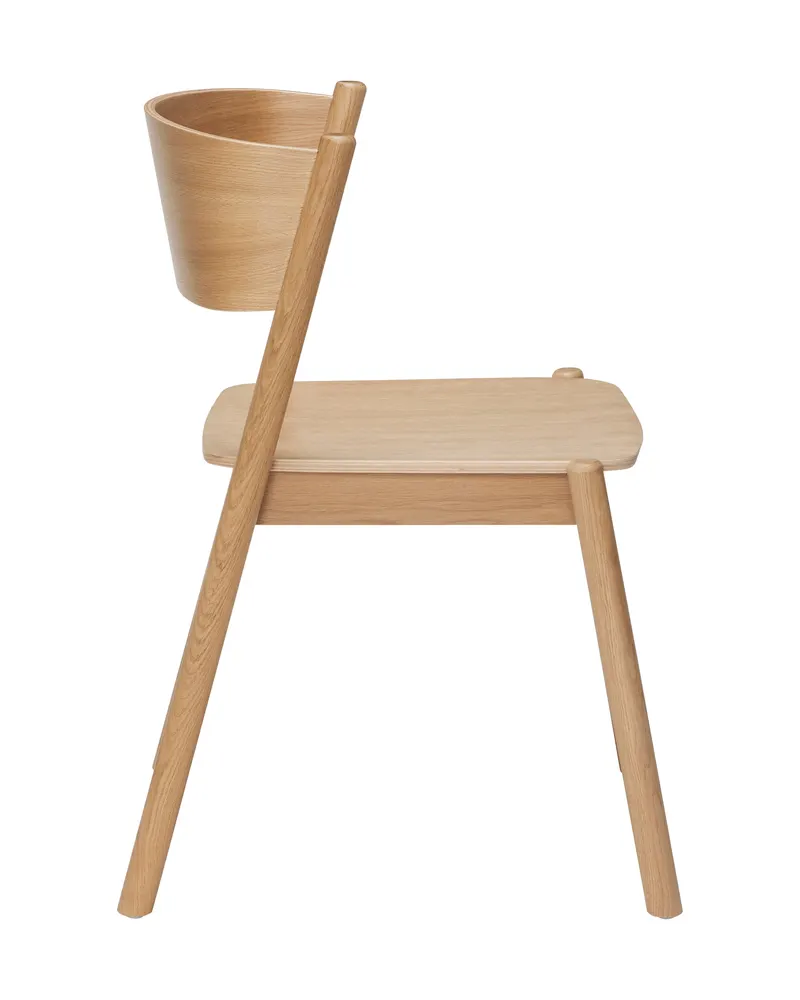 Hübsch Oblique Esszimmerstuhl in Natur, Länge 55 cm / Breite 51 cm / Höhe 80 cm, Ansicht 11
