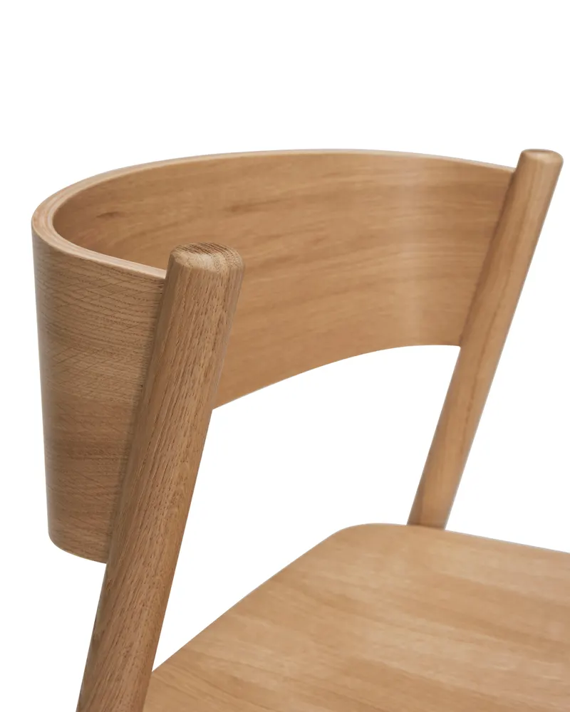 Hübsch Oblique Esszimmerstuhl in Natur, Länge 55 cm / Breite 51 cm / Höhe 80 cm, Ansicht 13