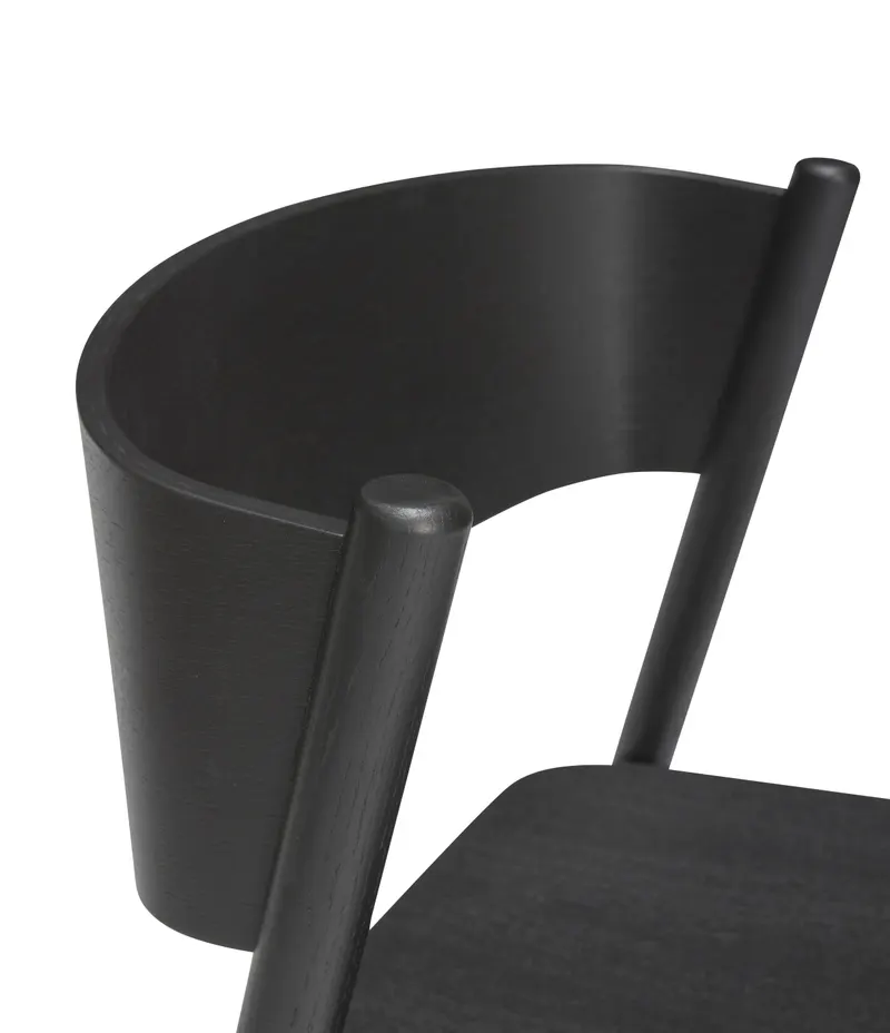 Hübsch Oblique Esszimmerstuhl in Schwarz, Länge 55 cm / Breite 51 cm / Höhe 80 cm, Ansicht 4