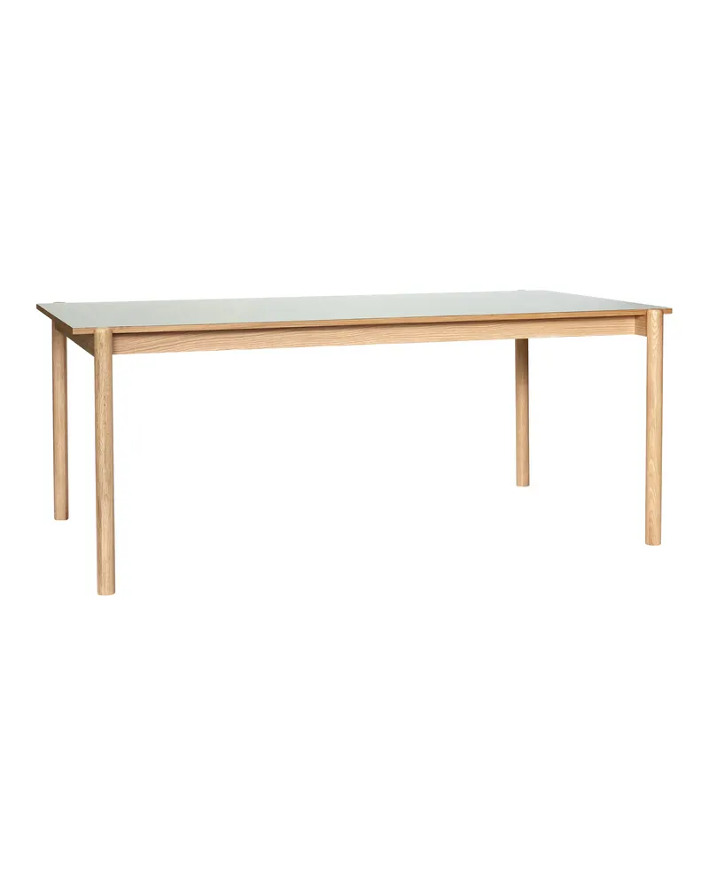 Hübsch Oblique Rectangular Esstisch in Grau und Naturfarben, 190 × 107 × H 75 cm, Ansicht 1