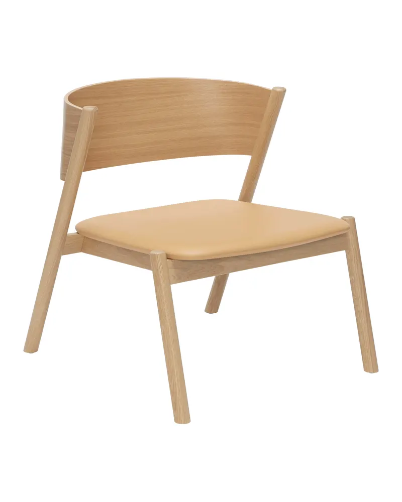 Hübsch Oblique Sessel in Naturfarben, 64 × 64 × H 75 cm, Ansicht 4