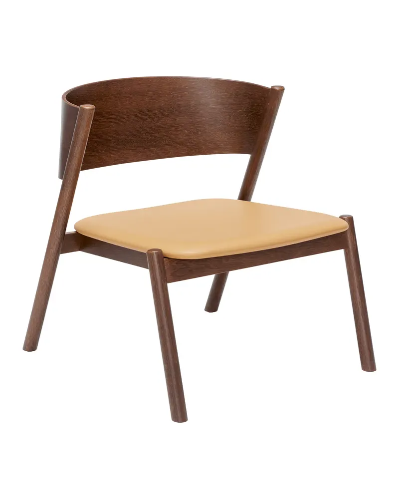 Oblique Sessel mit Eichenfurnier, FSC®-zertifiziert, Braun, Naturfarben