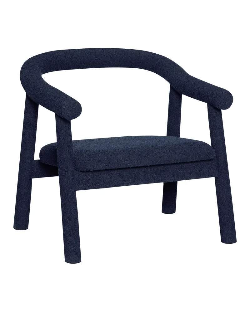 Ouli Sessel aus Polyester und Gummiholz, Dunkelblau