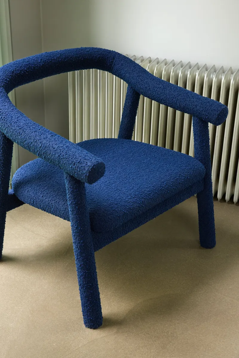 Hübsch Ouli Sessel in Dunkelblau, 81 × 73 × H 78 cm, Ansicht 7