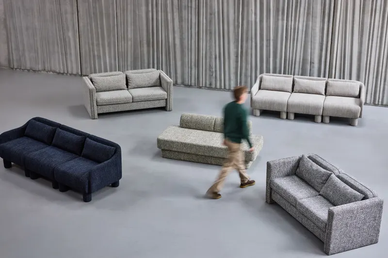 Hübsch Elegance Sofa in Dunkelblau, Länge 224 cm / Breite 83 cm / Höhe 74 cm, Ansicht 15