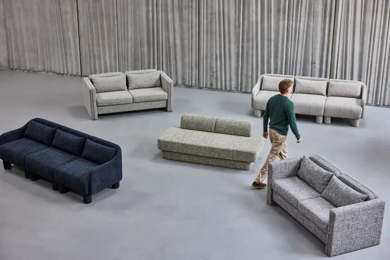 Hübsch Elegance Sofa in Dunkelblau, Länge 224 cm / Breite 83 cm / Höhe 74 cm, Ansicht 16