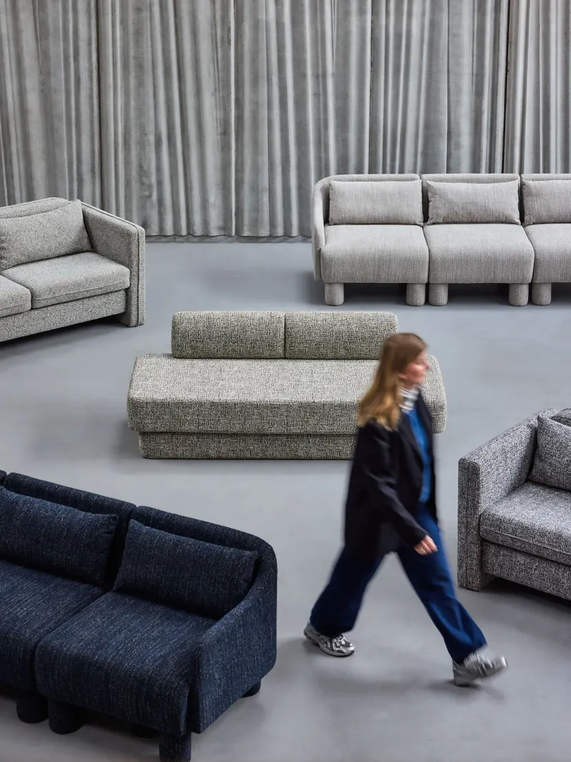 Hübsch Paza Sofa in Hellgrün, 180 × 87 × H 62 cm, Ansicht 13