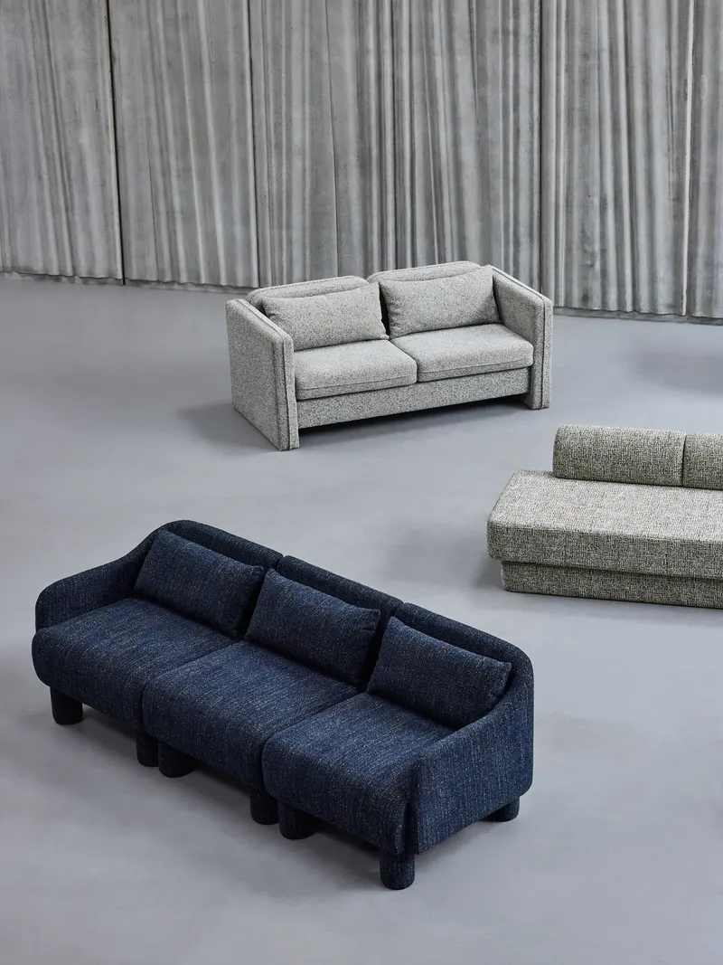 Hübsch Paza Sofa in Hellgrün, 180 × 87 × H 62 cm, Ansicht 14