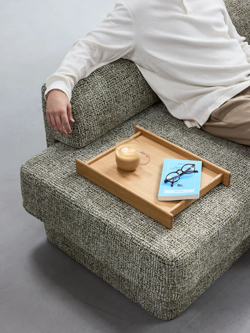Hübsch Paza Sofa in Hellgrün, 180 × 87 × H 62 cm, Ansicht 15