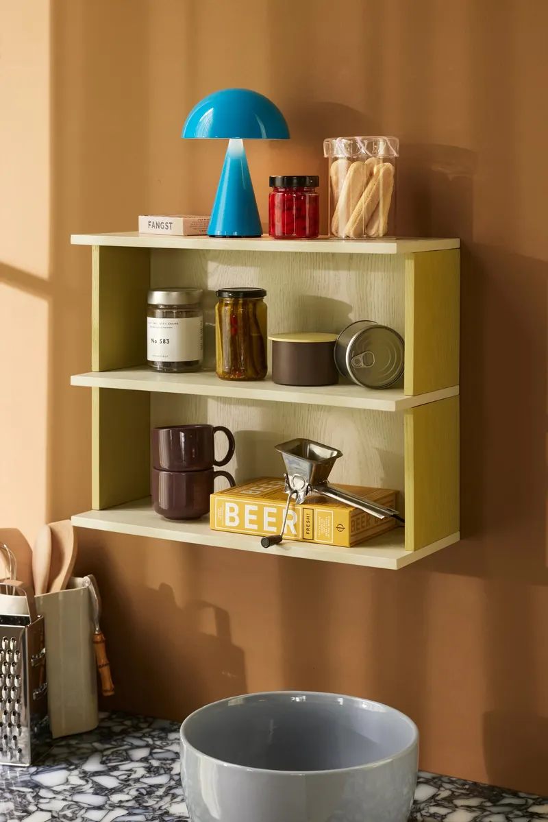 Hübsch Pep Regal in Grau und Khaki, 50 × 19 × H 40 cm, Ansicht 3